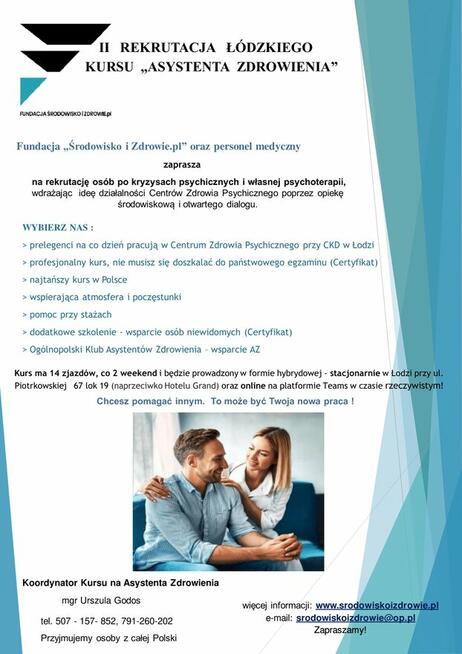 REKRUTACJA NA KURS ASYSTENTA ZDROWIENIA