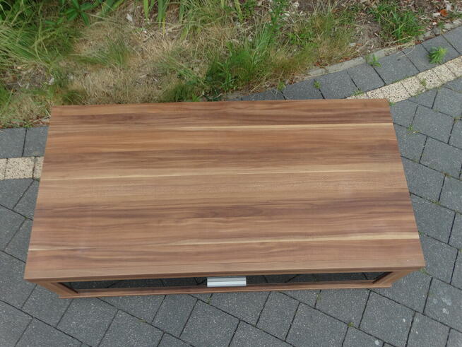 Niska szafka z dwoma szufladami czarny połysk/czarna śliwka