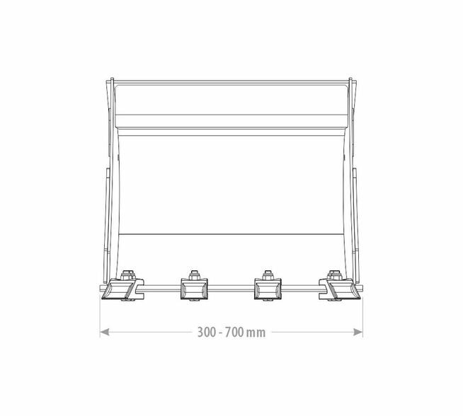 ŁYŻKA PODSIĘBIERNA Z ZĘBAMI 2,6 - 3,5 T