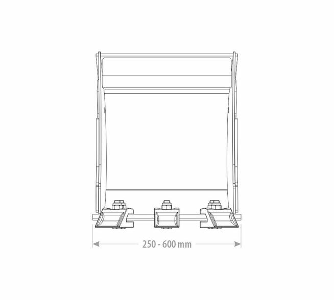 ŁYŻKA PODSIĘBIERNA Z ZĘBAMI 1,9 - 2,6 T