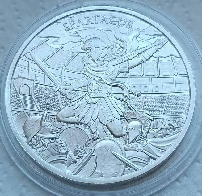 Moneta srebrna Legendary Warriors Spartakus 1 uncja srebra