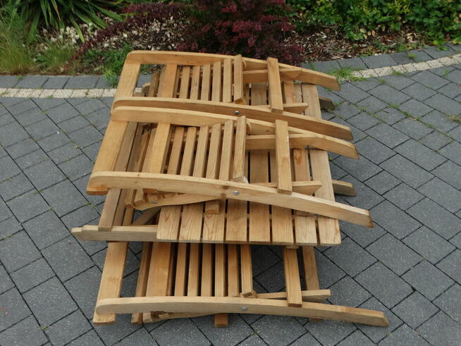 Składany zestaw ogrodowy stolik, ławka i 2 krzesła