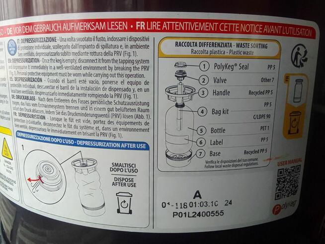 Gąsior Butla Balon PolyKeg 24l. Beczka Fermentator PET Keg