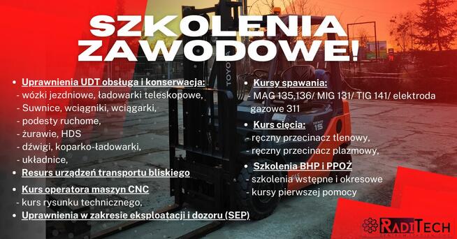 Kurs na wózki widłowe Stalowa Wola, Nisko, Tarnobrzeg