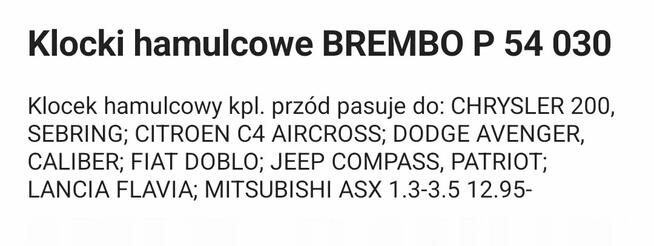 Klocki hamulcowe Brembo P 54 030