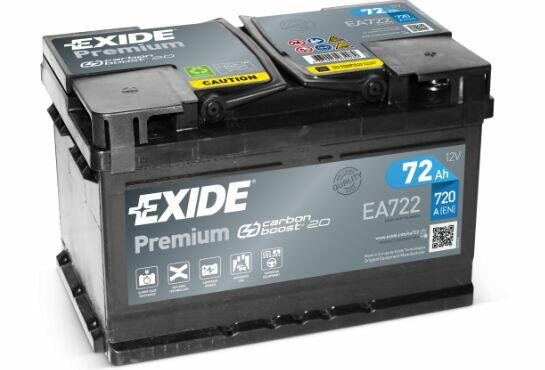 Akumulator 72Ah 720A EA722 Exide Premium-DARMOWY DOWÓZ