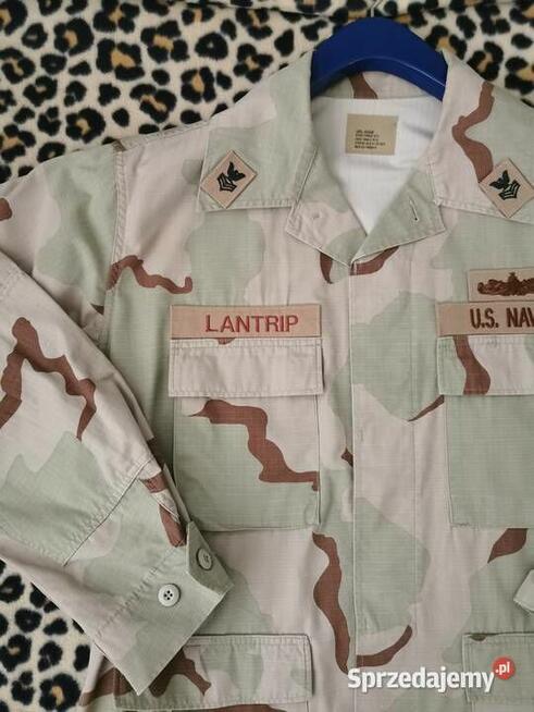 Bluza US NAVY ARMY Camo Beżowa Pustynna Khaki L/XL JAK NOWA