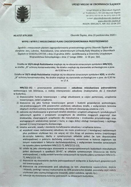 Cicha działka Rościsławice (blisko Oborniki, Uraz)