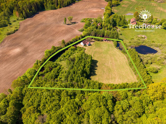 Działka z domem i lasem – 1,69 ha, Polejki