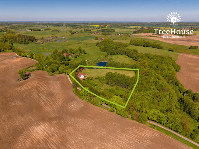 Działka z domem i lasem – 1,69 ha, Polejki