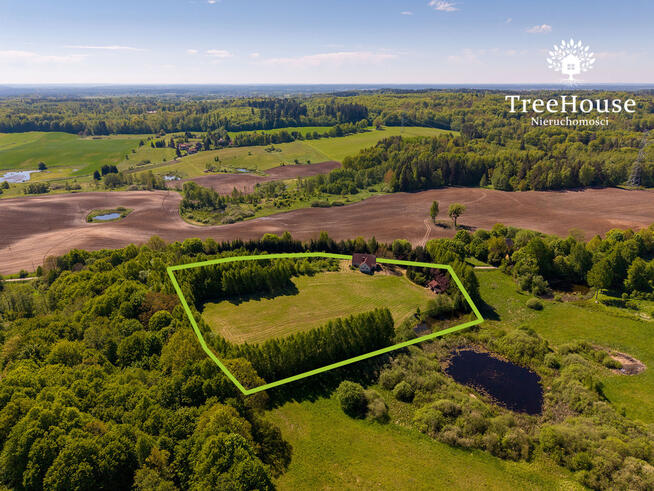 Działka z domem i lasem – 1,69 ha, Polejki