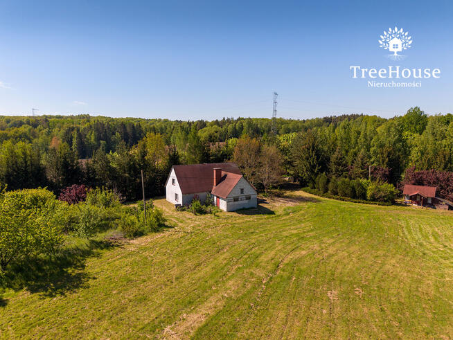 Działka z domem i lasem – 1,69 ha, Polejki