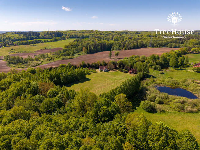 Działka z domem i lasem – 1,69 ha, Polejki