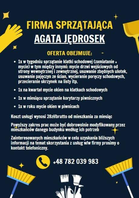 Oferuje sprzątanie klatek schodowych