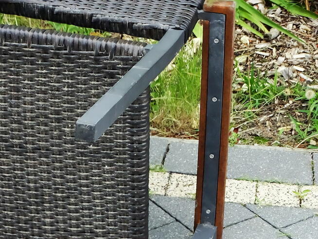 Ławka ogrodowa z technorattanu z oparciem lekka 109×54 cm st