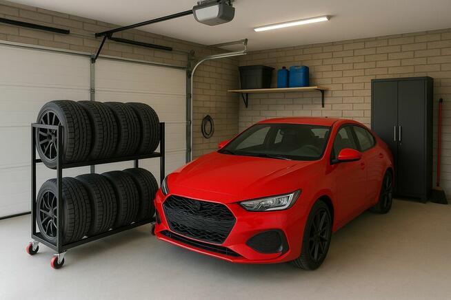 Wózek stojak stelaż na koła opony garaż warsztat
