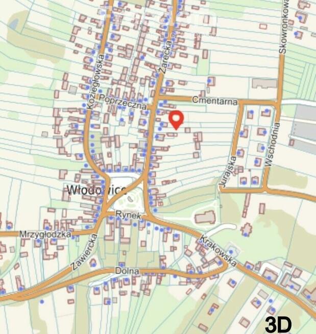 Centrum miasta działka budowlana Włodowice 1379m2