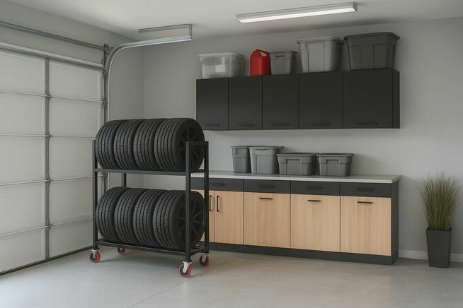 Wózek stojak stelaż na koła opony garaż warsztat