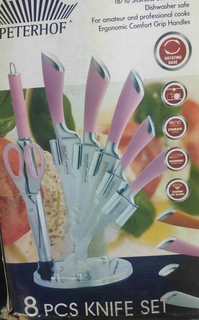 Komplet noży w wachlarzu brak 1 szt noże stalowe