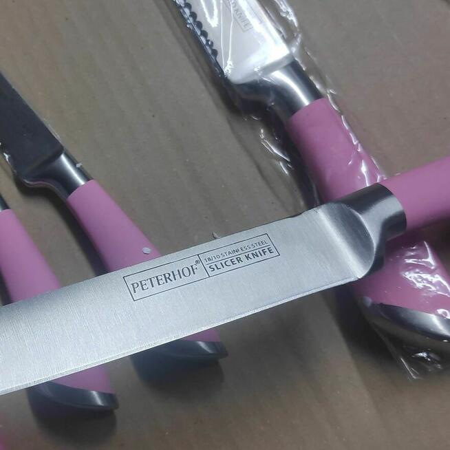 Komplet noży w wachlarzu brak 1 szt noże stalowe