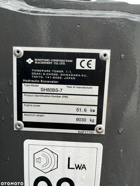 SUMITOMO SH80BS-7 KOPARKA GĄSIENICOWA JAPOŃSKA 9 TON NOWA GW