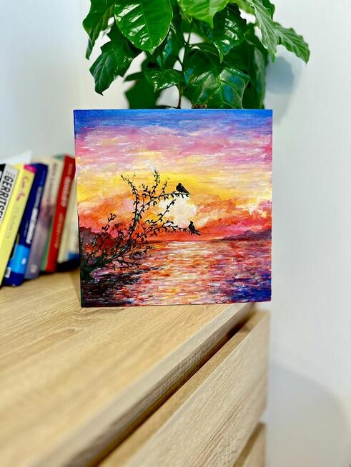 Obrazy ręcznie malowane, akryl 25*25