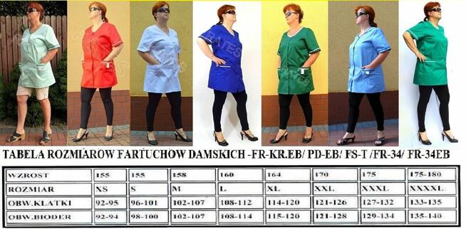 Fartuchy Damskie ronbocze PD-EB2 Rates