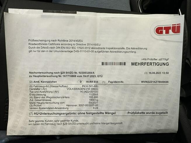 VW Golf V 1.6 MPI 5 drzwi 10x AirBag Climatronic Rej PL