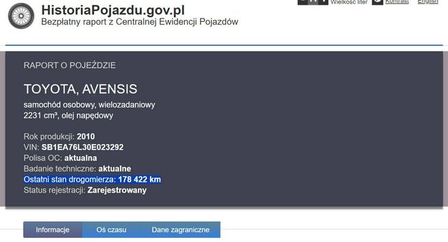 Toyota Avensis Tempomat Kamera Cofania Navi