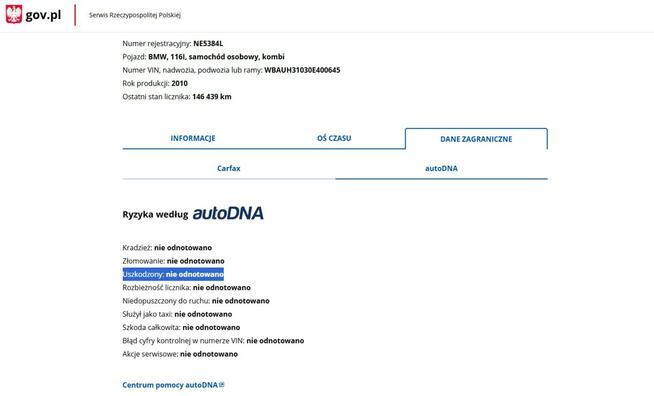 BMW 116 2.0 Benzyna Zarejestrowany Ubezpieczony