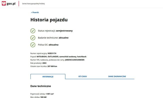 Mitsubishi Outlander 2.0 Benzyna 4x4 Zarejestrowany Ubezpieczony