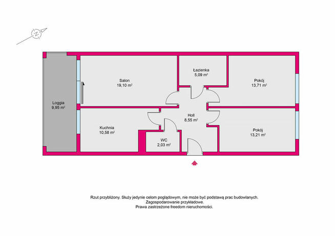 Apartament 3 pokojowy w Rezydencji Mokotów, Metro