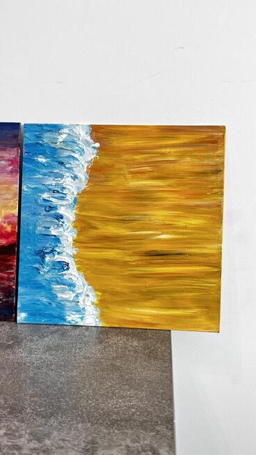 Obrazy ręcznie malowane, akryl 25*25