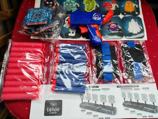 Tarcza Cyfrowa Nerf Strzelecka Rzutki Pistolet Wyrzutnia