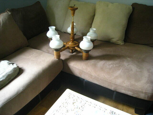 Żyrandol pięcioramienny, drewniany