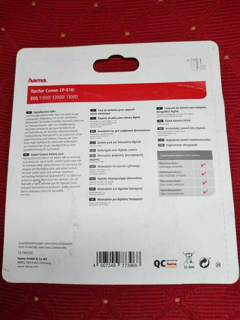 Akumulator Bateria aparat fotograficzny Canon LPE10 kamery