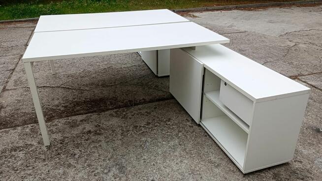 Biurko dwustanowiskowe białe 160x80 Biurka tup BENCH biuro d