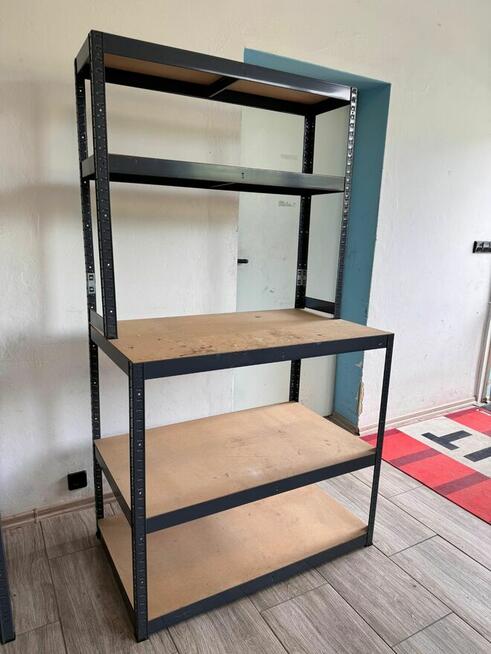 Regał metalowy z blatem roboczym Stół do pakowania schodkowy