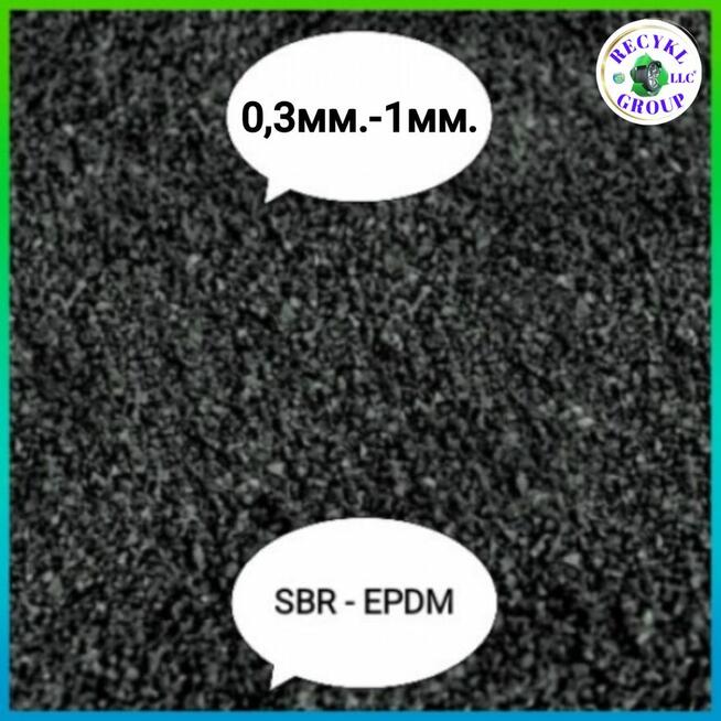 Granulat gumowy 0,3 - 1mm SBR EPDM, RUBBER GRANULES