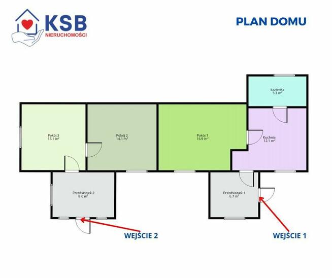 Dom 76,9m2 + domek gościnny działka 1900m2
