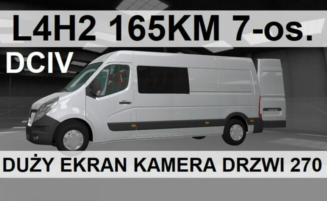 Renault Master L4H2 165KM Brygada 7-osob. Kamera Czujniki  Drzwi 270-  2322zł