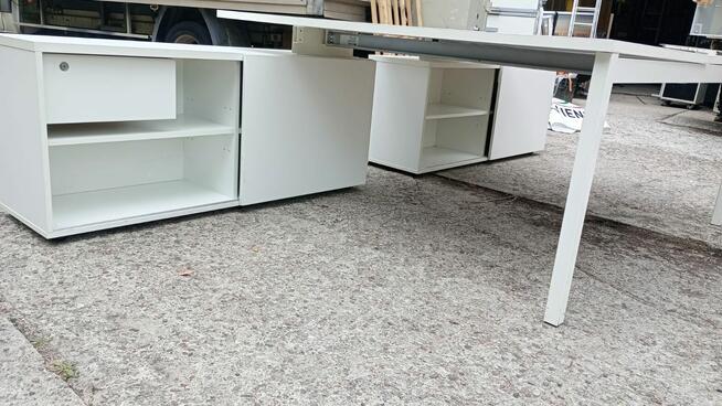 Biurko dwustanowiskowe białe 160x80 Biurka tup BENCH biuro d