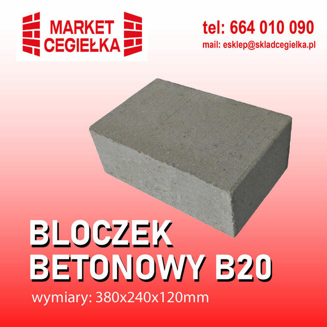 BLOCZKI betonowe fundamentowe kl.B20 38X24X12