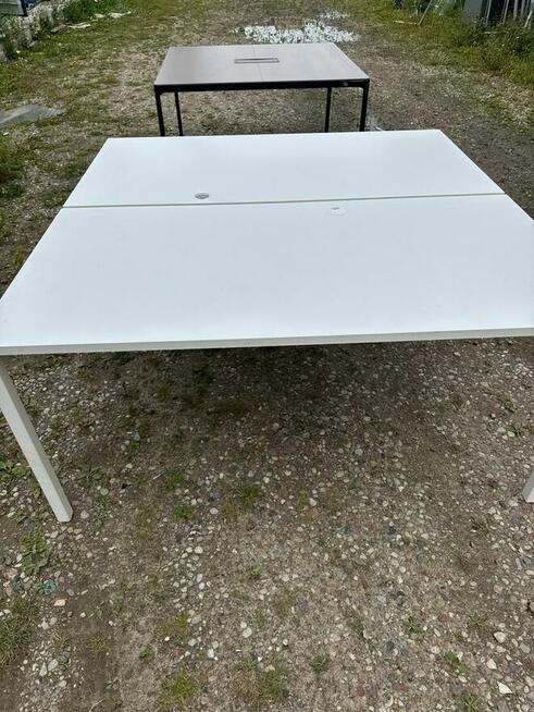 Biurko dwustanowiskowe białe 160x80 Biurka tup BENCH biuro d