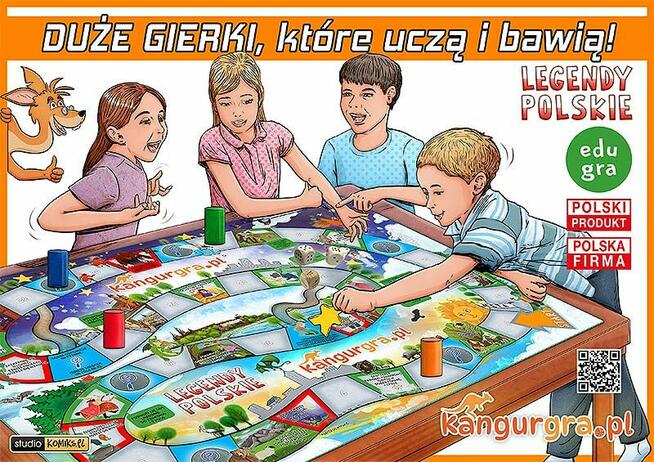 LEGENDY POLSKIE duża EKO GRA planszowa stolikowa dla dzieci