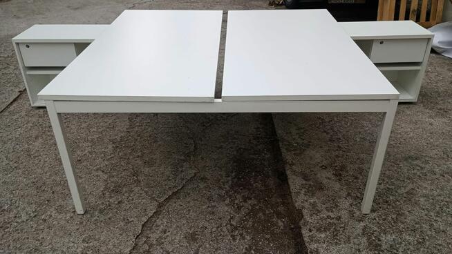 Biurko dwustanowiskowe białe 160x80 Biurka tup BENCH biuro d