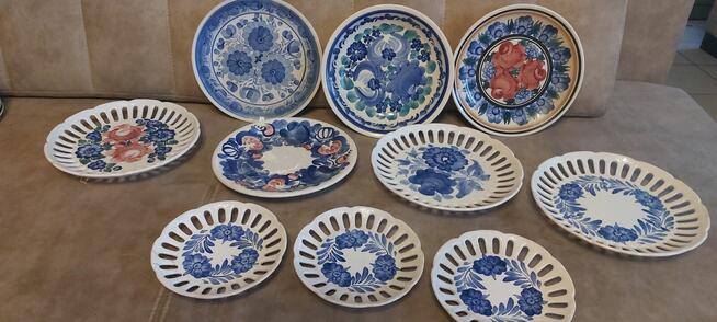 Talerze fajans ażurowe do powieszenia na ścianie