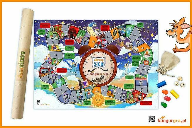 ZDROWY SEN duża GRA planszowa dla dzieci A1 A0 o higienie sn