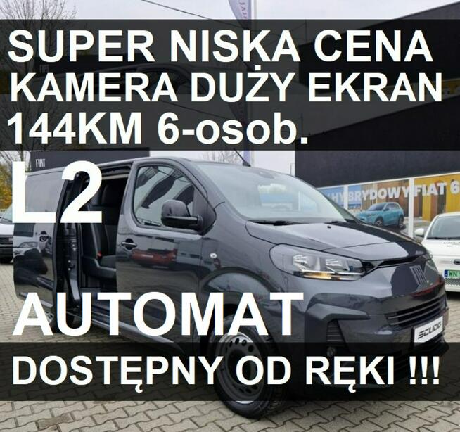 Fiat Scudo Brygada 6-os.  EAT8 L2 144KM Super Niska Cena Dostępny od ręki 1938zł