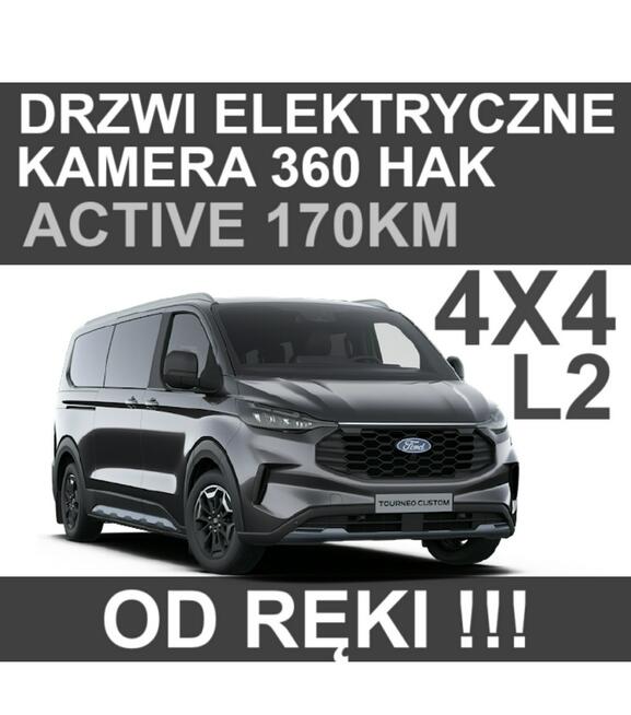Ford Tourneo Custom L2 Active 170KM Elektryczne Drzwi Hak Kamera 360 Dostępny od ręki !